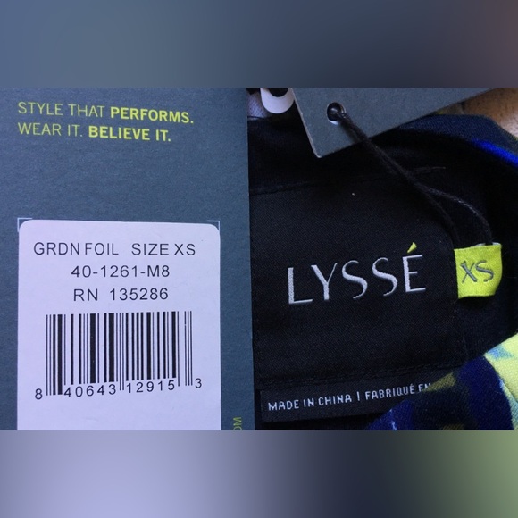 LYSSE’ Noche Pont Flare Dress, Size SMALL, Blue & Yellow Floral, Stretchy, NWT - Picture 6 of 10